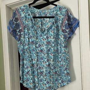 SHEIN Blue Floral Blouse